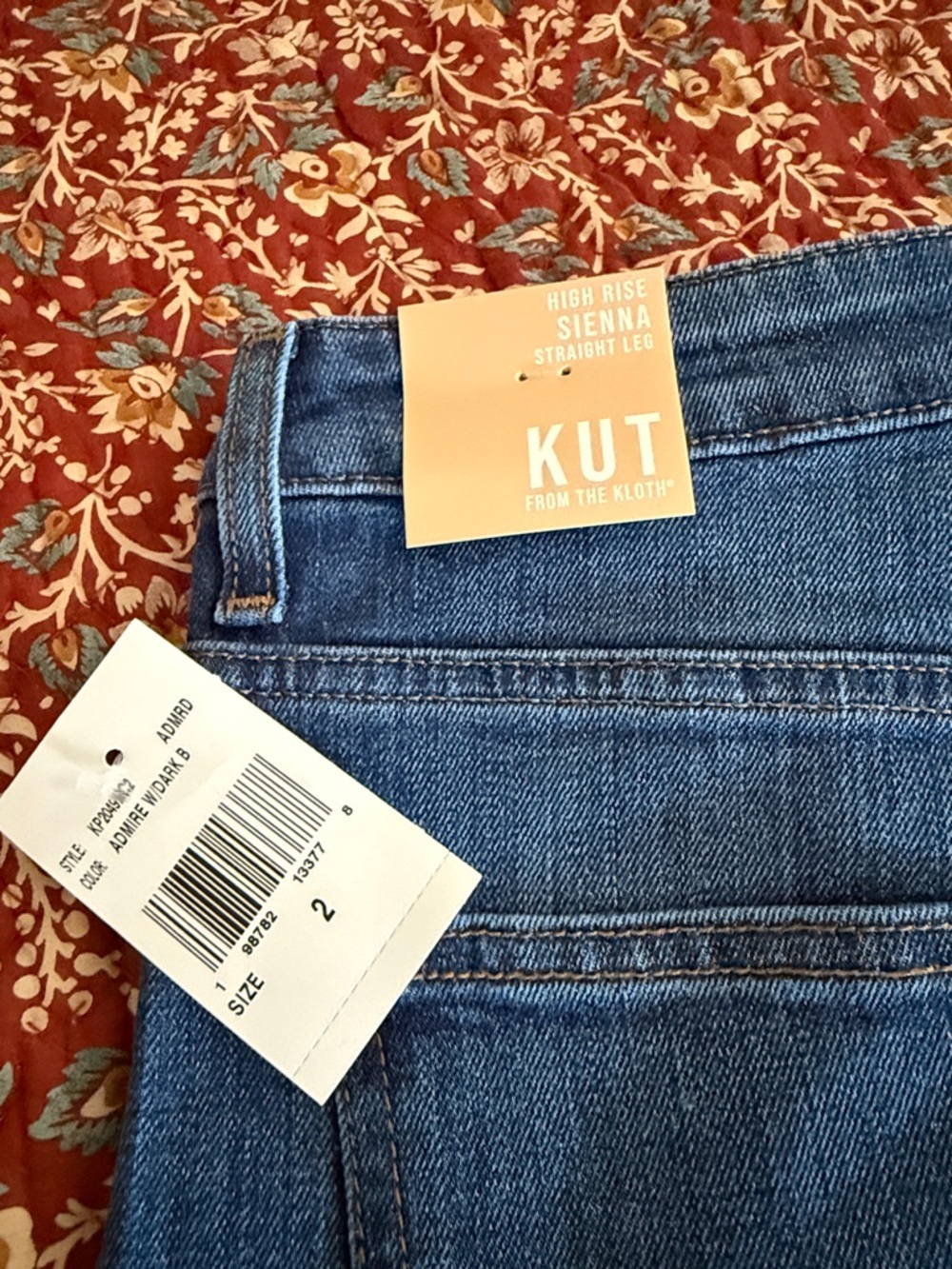 Kut from the Kloth High-Rise Sienna Straight Leg Jeans — Medium Blue